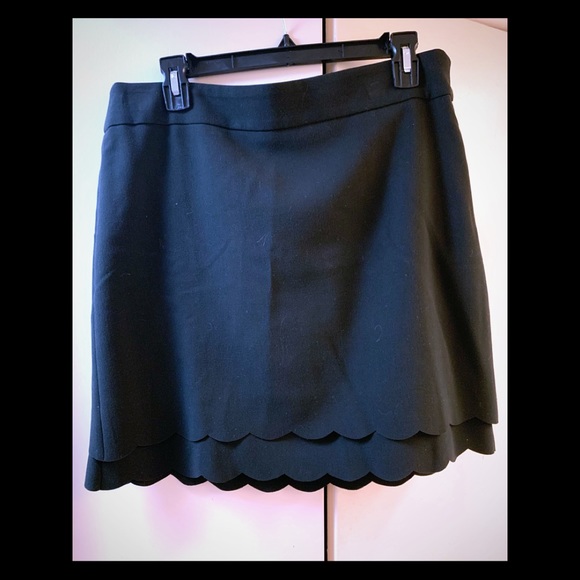 LOFT Dresses & Skirts - Loft Black scalloped skirt